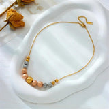 316L Stainless Steel Beads Ball Necklace Waterproof Choker Chain