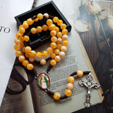Cottvott Catholic Rope Chain Rosary Beads Necklace with Cross Pendant