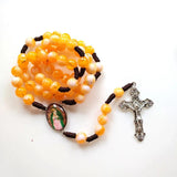 Cottvott Catholic Rope Chain Rosary Beads Necklace with Cross Pendant