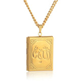 Islamic Jewelry Choker Allah Necklace Vintage Style Stainless Steel Chain