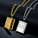 Islamic Jewelry Choker Allah Necklace Vintage Style Stainless Steel Chain