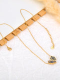 Colorful Rhinestone Butterfly Pendant Necklace for Women