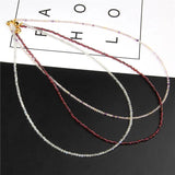 Natural Stone Chokers Tiny Spinels Beads Necklace Chain For Woman