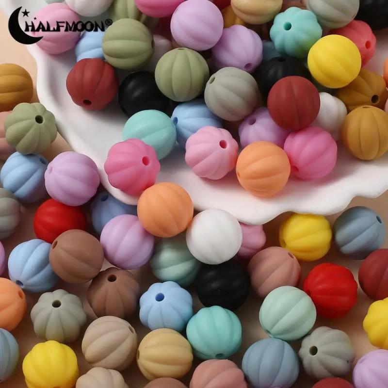 20Pcs 14mm Colorful Round Beads Silicone Chew Beads For Nursing Teether