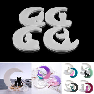 Moon Cat Mermaid Wolf Silicone UV Resin Casting Mold Jewelry Epoxy Mould Craft