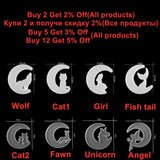 Moon Cat Mermaid Wolf Silicone UV Resin Casting Mold Jewelry Epoxy Mould Craft