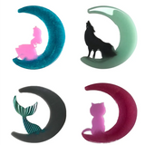 Moon Cat Mermaid Wolf Silicone UV Resin Casting Mold Jewelry Epoxy Mould Craft