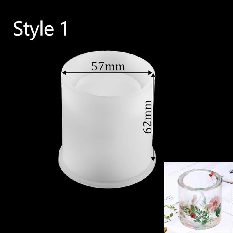 Round Brush Pot Crystal Silicone Mould DIY Epoxy Resin Necklace Pendant Mold