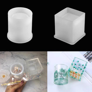 Round Brush Pot Crystal Silicone Mould DIY Epoxy Resin Necklace Pendant Mold