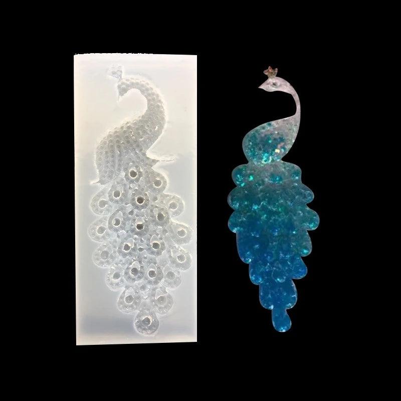 Peacock Shape UV Resin Silicone Mold for DIY Charms Making