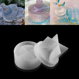 Round Stripe Storage Box Silicone Mold DIY Gift Boxes Epoxy Resin Mold