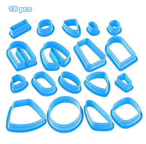 18Pcs Set Clay Earring Cutter Geometric Shape Clay Pendant