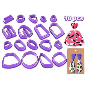 18Pcs Set Clay Earring Cutter Geometric Shape Clay Pendant