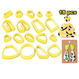 18Pcs Set Clay Earring Cutter Geometric Shape Clay Pendant