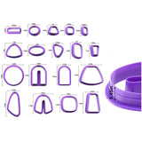 18Pcs Set Clay Earring Cutter Geometric Shape Clay Pendant