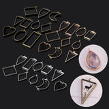 10Pcs Geometric Hollow Pressed Flower Pendant Resin Jewelry Making