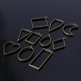 10Pcs Geometric Hollow Pressed Flower Pendant Resin Jewelry Making