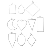 10Pcs Geometric Hollow Pressed Flower Pendant Resin Jewelry Making