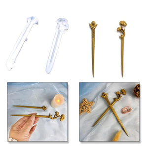 Flower Hair Pin Resin Mold DIY Craft Tool