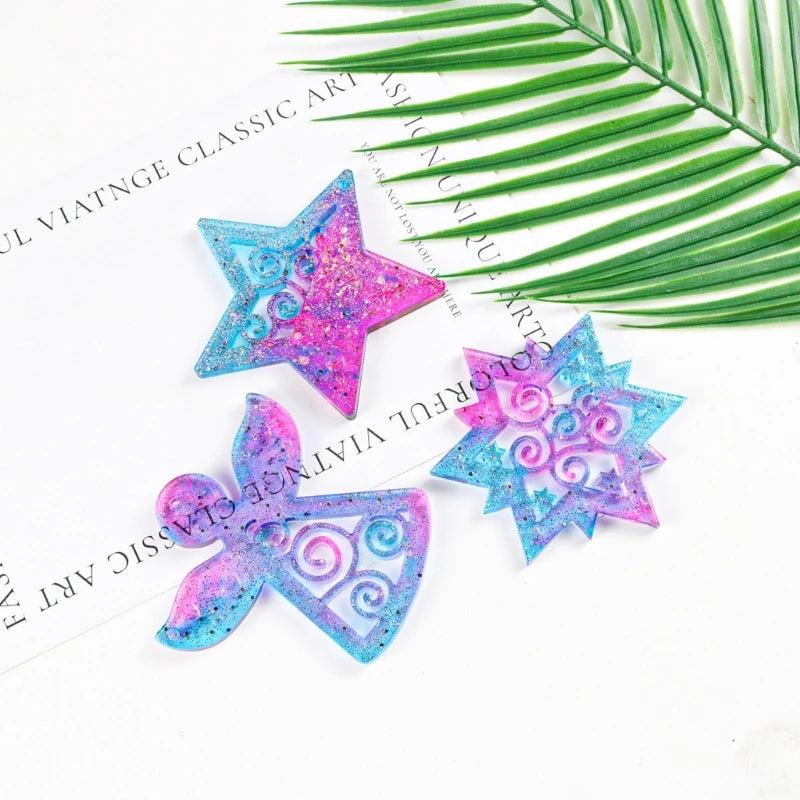 Crystal Epoxy Resin Molds Christmas Angel Pendant Silicone Mold