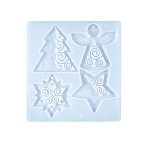 Crystal Epoxy Resin Molds Christmas Angel Pendant Silicone Mold