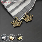 50PCS Small Crown Charms Antique Silver DIY Jewelry Making Supplies 12x10MM