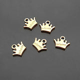 50PCS Small Crown Charms Antique Silver DIY Jewelry Making Supplies 12x10MM