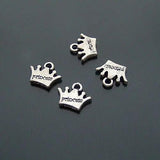 50PCS Small Crown Charms Antique Silver DIY Jewelry Making Supplies 12x10MM