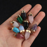 3Pcs Turquoise Quartz Crystal Pendant Charms DIY Jewelry Findings