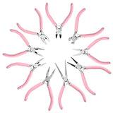 Pink Handle Jewelry Pliers Round Nose Wire Cutters Tool
