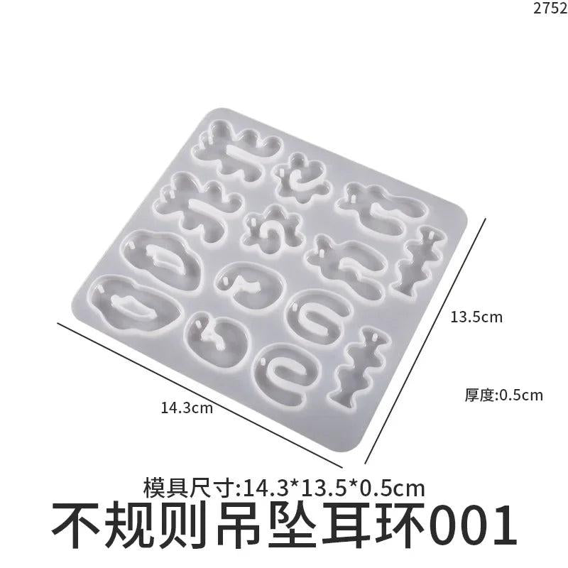 Irregular Geometric Earring Pendant Silicone Mold for DIY Charms