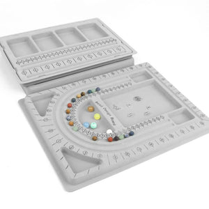 Gray Flocked Bead Board Bracelet Necklace Beading Organizer Tray