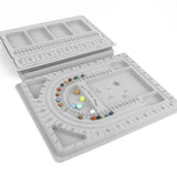 Gray Flocked Bead Board Bracelet Necklace Beading Organizer Tray