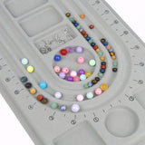 Gray Flocked Bead Board Bracelet Necklace Beading Organizer Tray