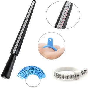 Plastic Ring Sizer Mandrel Stick Finger Gauge Kit Jewelry Tools Set
