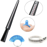 Plastic Ring Sizer Mandrel Stick Finger Gauge Kit Jewelry Tools Set