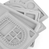 Flocked Bead Board Organizer Tray for DIY Jewelry Making - Gray