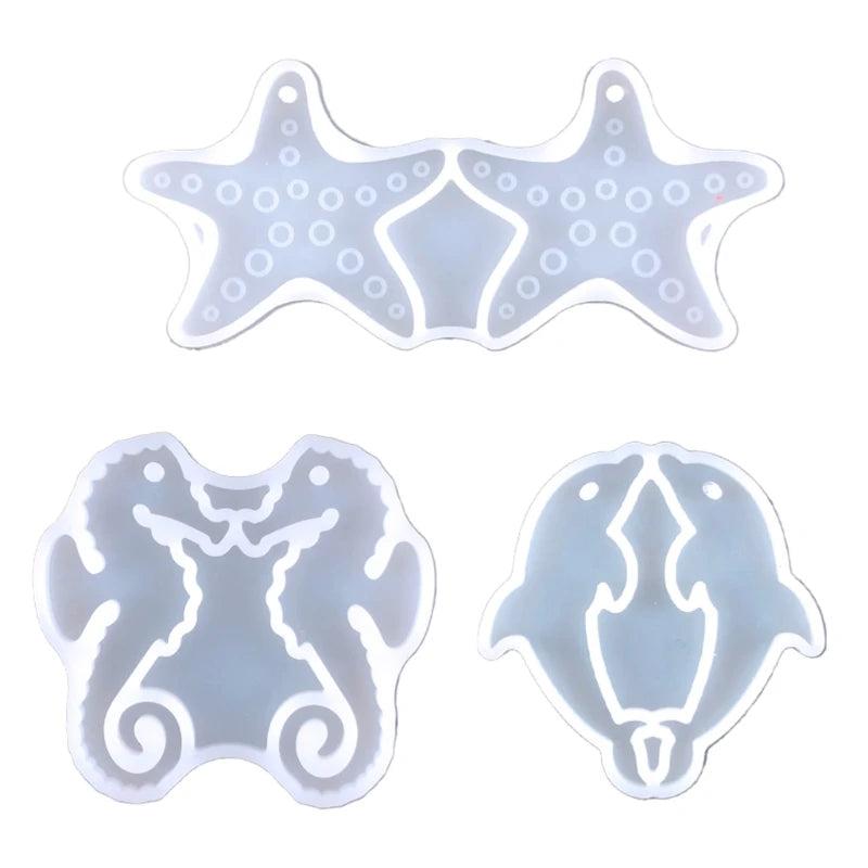 Earring Pendant Epoxy Silicone Mold Sea Animal Jewelry Making Resin Mold