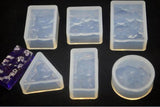6pcs Epoxy Waterlines Pendant Mold DIY Silicone Resin Jewelry Mould