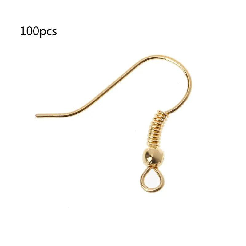 100Pcs Silver Earring Hooks Hypo-allergenic Jewelry Findings