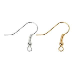 100Pcs Silver Earring Hooks Hypo-allergenic Jewelry Findings