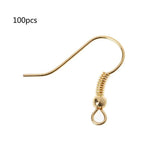 100Pcs Silver Earring Hooks Hypo-allergenic Jewelry Findings