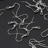 100Pcs Silver Earring Hooks Hypo-allergenic Jewelry Findings
