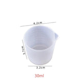 10pcs Crystal Silicone Measuring Cup 30ml With 2 Scale Resin Mold Tools