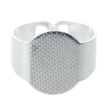 10 PCS 15 mm Silver Oval Adjustable Ring Holder