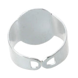 10 PCS 15 mm Silver Oval Adjustable Ring Holder