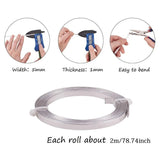 2m Flat Aluminum Wire for Jewelry Making DIY Necklace Bracelet Earrings