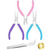 5 Pcs Jewelry Making Tools Pliers Kit for DIY Wire Wrapping Beading Crafts