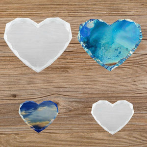 Heart Agate Coaster Resin Mold DIY Epoxy Crafts Silicone Mould Jewelry Making