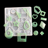 Silicone Mold Epoxy Resin Jewelry Making Heart Leaves Moon Charms Pendant Mould